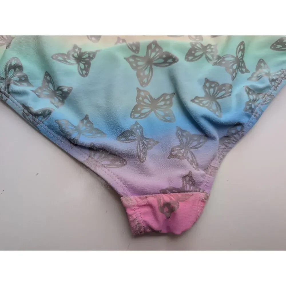 Bmagical By Btween Swimsuit Girls Size 12 Mermaid Butterfly Rainbow Gold
